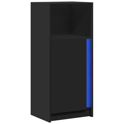 Credenza Con Led Nera 42,5x34x100 Cm In Legno Multistrato - Foto 3