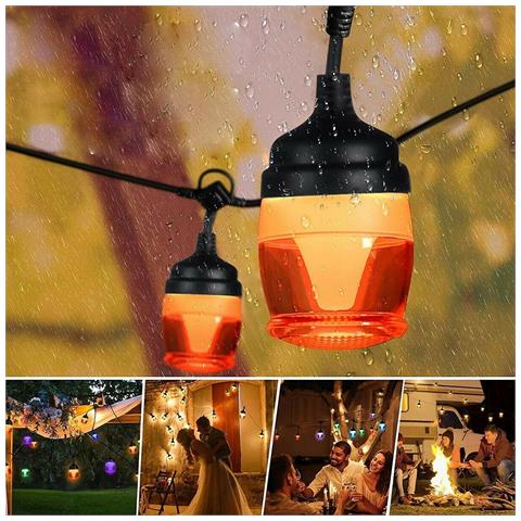 Catena Luminosa Smart Led Rgb Lampadine Esterne Decorative Multicolor Ip65 F11c - Foto 5