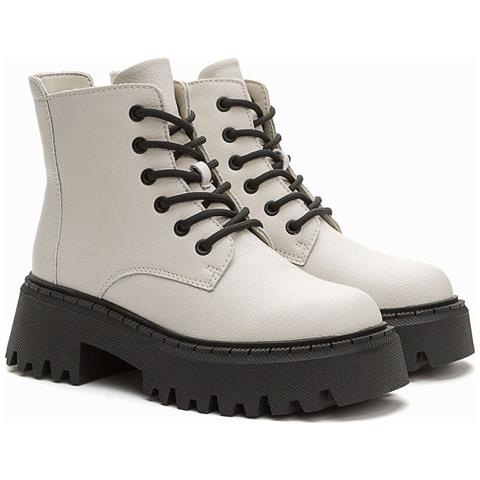 White Casual Closed Booties Stivaletti Pelle Scarpe Donna Bianco Eu 39, 948016/05-12 - Foto 1