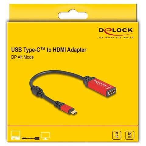 Adattatore USB Type-C per HDMI (DP Alt Mode) 8K 60 Hz con funzione HDR rosso - Foto 2