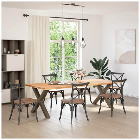 Gambe Tavolo Pranzo A X 2 Pz Naturale 90x(72-73) Cm Acciaio - Foto 2