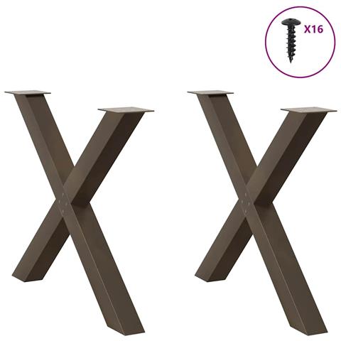 Gambe Tavolo Pranzo A X 2 Pz Naturale 90x(72-73) Cm Acciaio - Foto 3