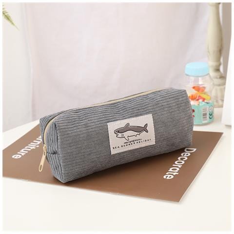 Astuccio Portamatite Ricamato Squalo Darkgrey - Foto 1