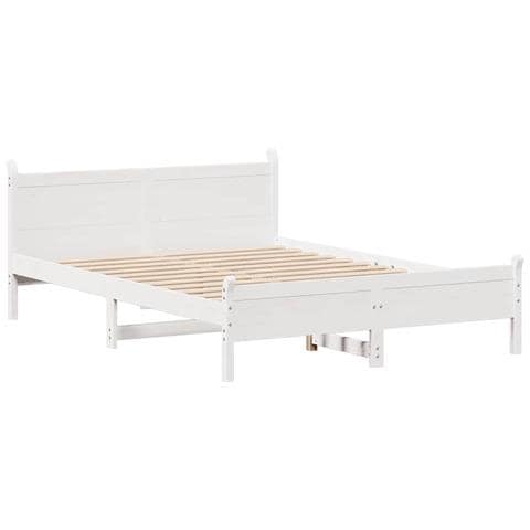 Letto senza Materasso Bianco 120x200 cm Legno Massello di Pino - Foto 10