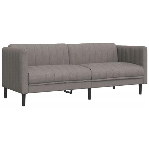 Divano A 3 Posti Grigio Talpa In Tessuto - Foto 1