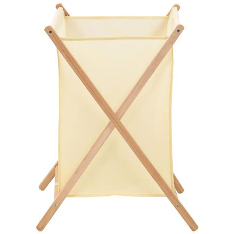 Lusso Casadino -  Portabiancheria In Legno Di Cedro E Tessuto Beige 42x41x64 Cm - Foto 1