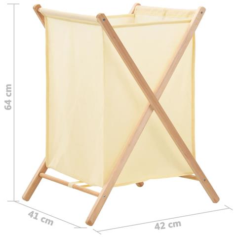 Lusso Casadino -  Portabiancheria In Legno Di Cedro E Tessuto Beige 42x41x64 Cm - Foto 7