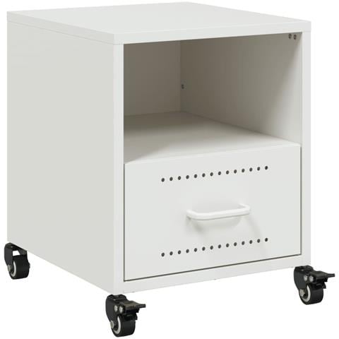 Lusso Casadino -  Comodino Bianco 36x39x43,5 Cm In Acciaio - Foto 1