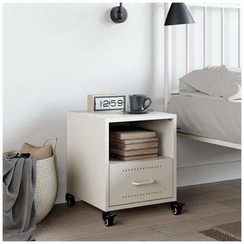 Lusso Casadino -  Comodino Bianco 36x39x43,5 Cm In Acciaio - Foto 2