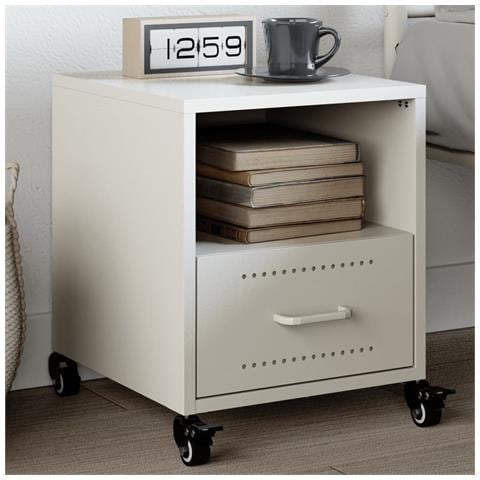 Lusso Casadino -  Comodino Bianco 36x39x43,5 Cm In Acciaio - Foto 8