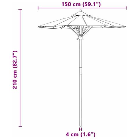 Parasol da Giardino Grigio Scuro 150x210 cm in Bamboo - Foto 7