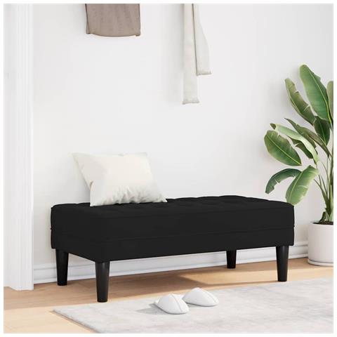 panchina Nera 113x57x39 cm in velluto - Foto 2