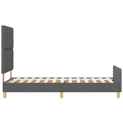 Letto Struttura Grigio Scuro 90x190 cm Tessuto - Foto 9