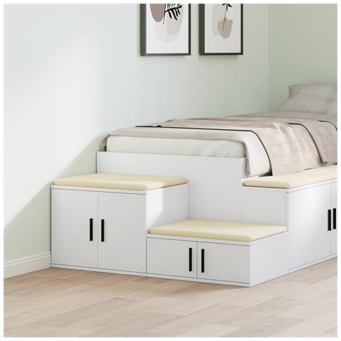 Armadio di stoccaggio  Bianco 127x41x40 cm in legno ingegnerizzato - Foto 2