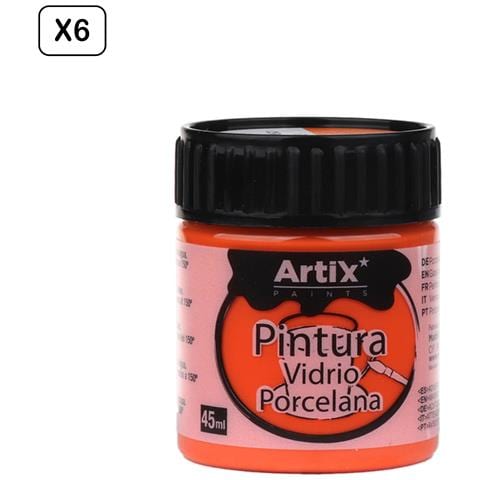 Pack Da 6 Uds. Pittura Ceramica E Vetro 45 Ml Colore Arancione - Foto 1
