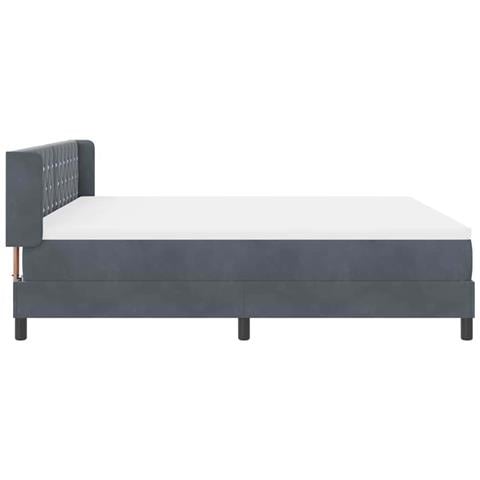 Letto Box Spring con Materasso Nero 100x200 cm in Velluto - Foto 9