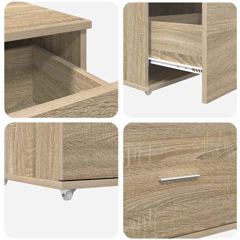 Scrivania rovere sonoma 131.5 x 50 x 106.5 cm Legno multistrato - Foto 9