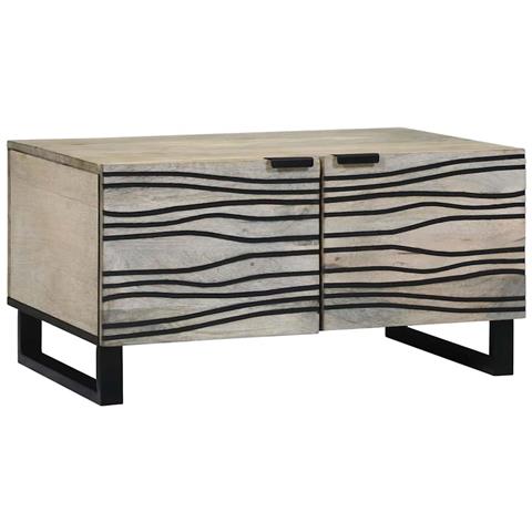 Tavolino da salotto Beige e Nero 80 x 50 x 40 cm - Foto 1