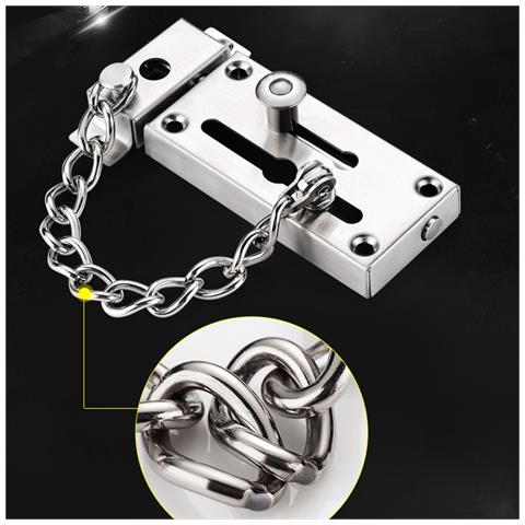 Catena Di Sicurezza Antifurto Per Porta Robusta - Maggiore Sicurezza Per Porte In Legno Silver - Foto 2