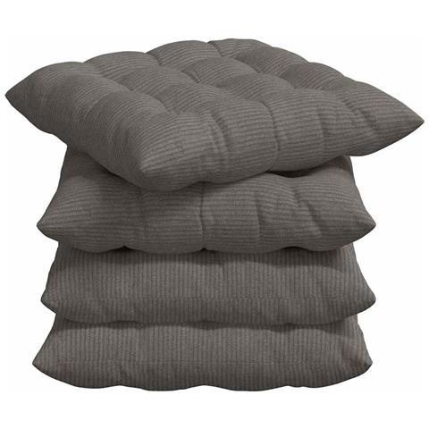 Cuscini per Seduta 4 pcs Grigio chiaro 40 x 40 x 6 cm - Foto 1