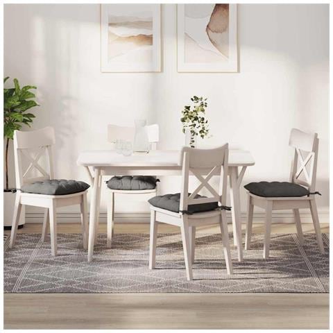 Cuscini per Seduta 4 pcs Grigio chiaro 40 x 40 x 6 cm - Foto 2