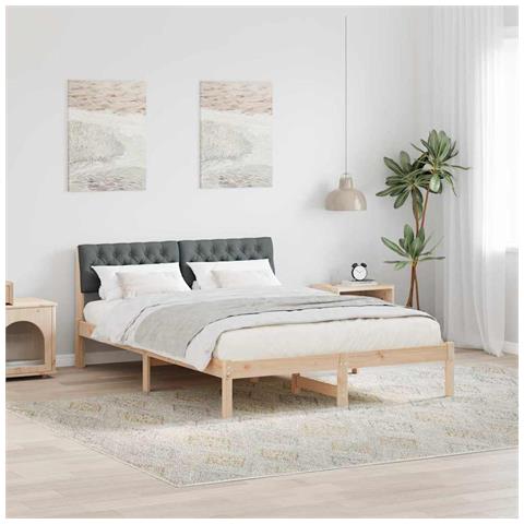 Struttura del Letto marrone e grigio scuro 150 x 200 cm - Foto 2