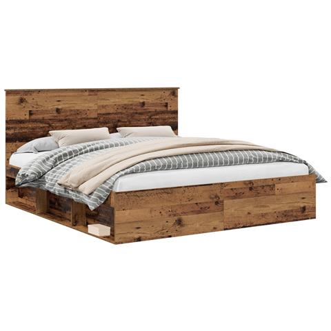 Struttura del letto Legno vecchio 200 x 200 cm Pino massello - Foto 1