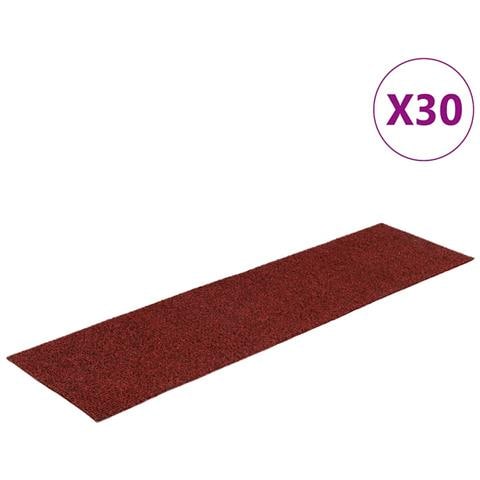 Tappetini per scale autoadesivi 30 pz 76x20 cm Bordeaux Rosso Rettangolari - Foto 1