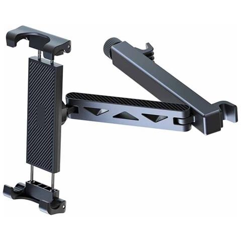 Supporto Universale Nero Per Poggiatesta Auto Per Telefono E Tablet, Supporto Regolabile Per Dispositivi Da 4.7-12.9"" - Foto 1