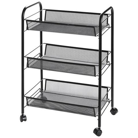 Carrello portaoggetti su ruote ripiano mobile 3 livelli salvaspazio per bagno cucina ufficio - Foto 4
