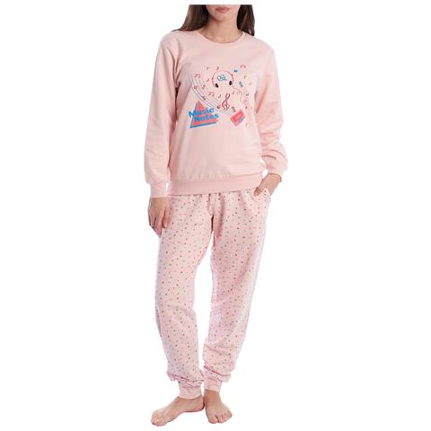 Pigiama Invernale Da Donna In Cotone Felpato Klp2 - Foto 1