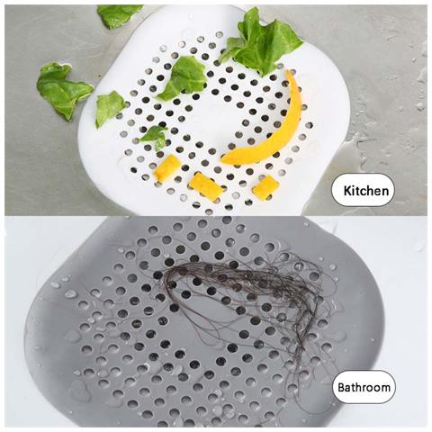 Set Da 10 Copri Scarico In Silicone: Filtro Per Capelli Per Cucina E Bagno White - Foto 5