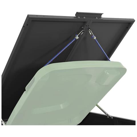 Copribidone con Ruote per 4 Bidoni Nera 276x79x117cm in Acciaio - Foto 9