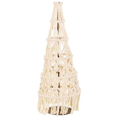 Albero Decorativo In Cotone Intrecciato Bianco D18x52h - Foto 1