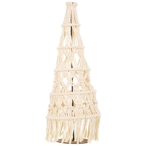 Albero Decorativo In Cotone Intrecciato Bianco D18x52h - Foto 2