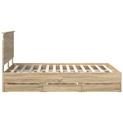 Struttura del letto con cassetto Rovere Sonoma 140 x 190 cm - Foto 9