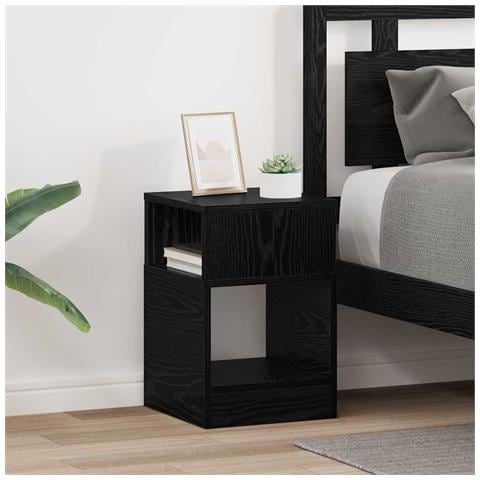 Tavolino 2 pcs Rovere Nero 30,5 x 30 x 45 cm Legno multistrato - Foto 2