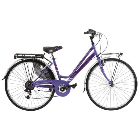 Bici Da Donna City Bike Bicicletta Misura 28 Linea Moving Cambio 6v Mov28d6v Completa Di Accessori E Luci A Led - 44 Bianco Verde - Foto 2