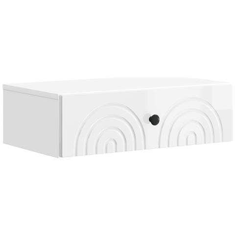 Tavolino da Parete Laterale Bianco Lucido 59 x 34,5 x 17 cm - Foto 1