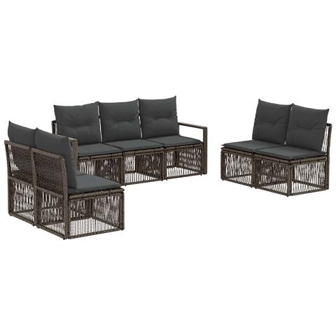 Set Divano da Giardino 7 pcs Grigio polyrattan - Foto 1
