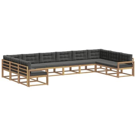 Set di divani da esterno con cuscino 10 pcs Bianco e Antracite - Foto 1