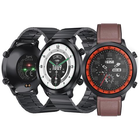 Smartwatch Zeno Con Ai / 1.43'' Amoled 466x466 / 2 Cinturini Inclusi / Chiamate / Frequenza Cardiaca, O2 Nero - Foto 1