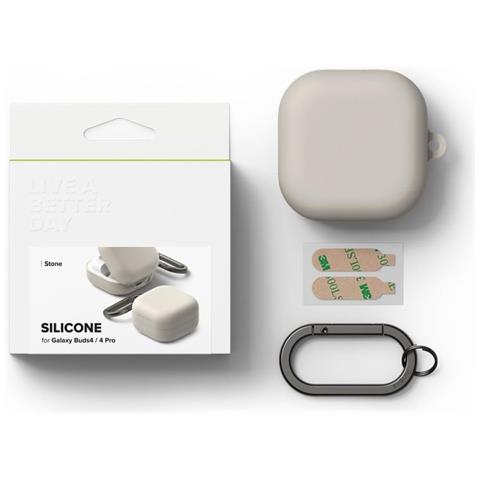 Custodia In Silicone Per Samsung Galaxy Buds 4 / Buds 4 Pro, Color Sabbia, Ringke - Foto 6