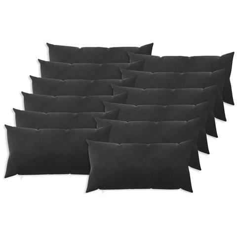 Cuscino con cuscino HEERLEN 12 pz Nero Velluto - Foto 1