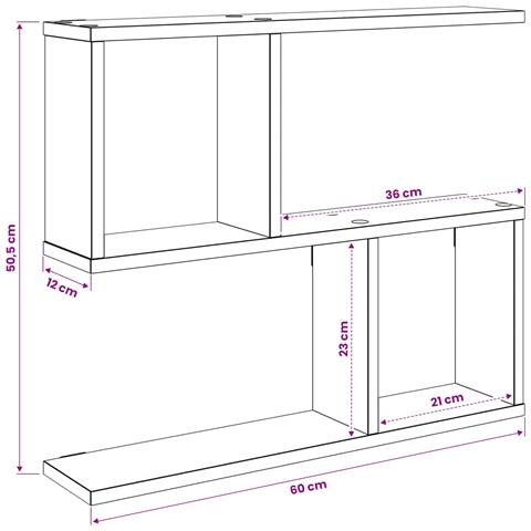 Scaffale da parete Bianco 60 x 12 x 50,5 cm - Foto 9