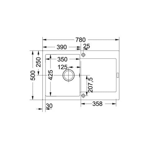 Lavello MRG611NB 1 Vasca Gocciolatoio Reversibile Dimensioni 78 x 50 cm Colore Nero Serie Maris - Foto 2