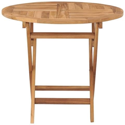Tavolo Pieghevole Per Esterno In Massello Di Teak Tondo 85x76cm - Foto 9