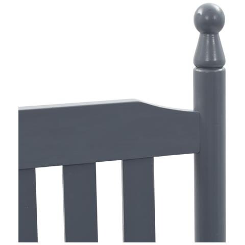 Sedia a Dondolo con Seduta Curva Grigio in Legno di Pioppo - Foto 8