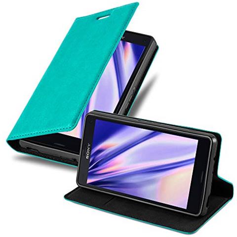Custodia Compatibile Con Sony Xperia Z3 Compact In Turchese Petrolio - Coperchio Protettiva Con Chiusura Magnetica, Funzione Stand E Tasca Per Le Carte - Foto 1