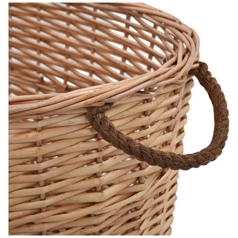 Cesta per Legna con Maniglie 56x40x28 cm Salice Naturale - Foto 2